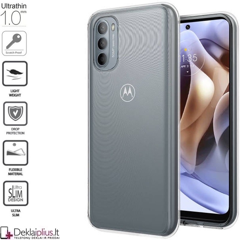 Silikoninis dėklas 1.0 mm storio - permatomas (Motorola Moto G31) Silikoninis dėklas 1.0 mm storio - permatomas (Motorola Moto G31)